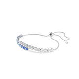 Swarovski Matrix Tennis Bracelet Mixed Cuts Blue Rhodium Plated