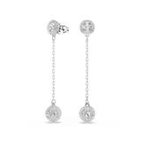Swarovski Una Angelic Drop Earrings Round Cut White Rhodium Plated