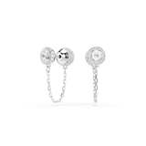 Swarovski Una Angelic Drop Earrings Round Cut White Rhodium Plated