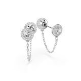 Swarovski Una Angelic Drop Earrings Round Cut White Rhodium Plated