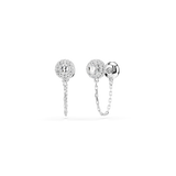 Swarovski Una Angelic Drop Earrings Round Cut White Rhodium Plated