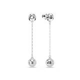 Swarovski Una Angelic Drop Earrings Round Cut White Rhodium Plated