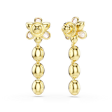 Swarovski Idyllia Drop Earrings Mixed Cuts Flower Multicolored Gold-Tone Plated