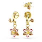 أقراط Swarovski Idyllia، مجموعة (3)، قطع مختلطة، زهرة، متعددة الألوان، مطلية بالذهب