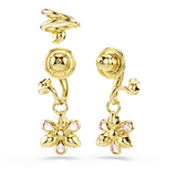 أقراط Swarovski Idyllia، مجموعة (3)، قطع مختلطة، زهرة، متعددة الألوان، مطلية بالذهب