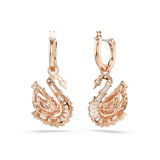 Swarovski Swan drop earrings, Pavé, Swan, Pink