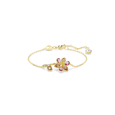 Swarovski Idyllia Bracelet Mixed Cuts Flower Multicolored Gold-Tone Plated
