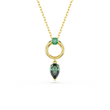 Swarovski Mesmera pendant, Mixed cuts, Green, Gold-tone plated