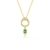 Swarovski Mesmera pendant, Mixed cuts, Green, Gold-tone plated