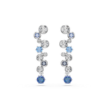 Swarovski Constella Drop Earrings Mixed Cuts Blue Rhodium Plated