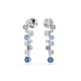 Swarovski Constella Drop Earrings Mixed Cuts Blue Rhodium Plated