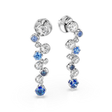 Swarovski Constella Drop Earrings Mixed Cuts Blue Rhodium Plated