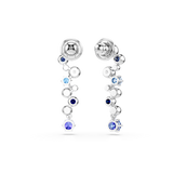 Swarovski Constella Drop Earrings Mixed Cuts Blue Rhodium Plated