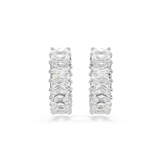 Swarovski Matrix Hoop Earrings Baguette Cut White Rhodium Plated