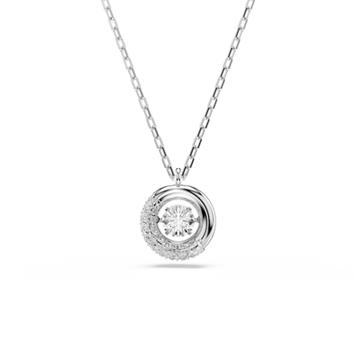 Swarovski Dextera Necklace Pendant Round Cut White Rhodium Plated