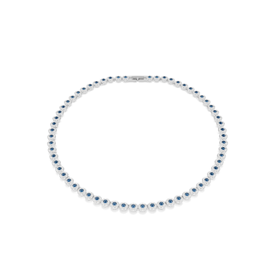 Swarovski Una Angelic Necklace Round Cut Blue Rhodium Plated