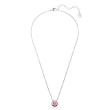 Swarovski Bella V Necklace Pendant Round Cut Pink Rhodium Plated