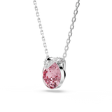 Swarovski Bella V Necklace Pendant Round Cut Pink Rhodium Plated