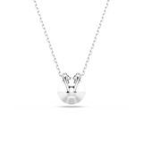 Swarovski Bella V Necklace Pendant Round Cut Pink Rhodium Plated