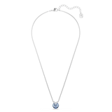 Swarovski Bella V Necklace Pendant Round Cut Blue Rhodium Plated