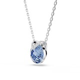 Swarovski Bella V Necklace Pendant Round Cut Blue Rhodium Plated