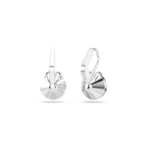 Swarovski Bella V Drop Earrings Round Cut Pink Rhodium Plated