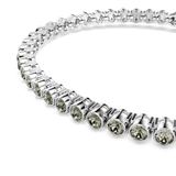 سوار التنس Swarovski Imber Emily، قطع دائري، أسود، مطلي بالروديوم