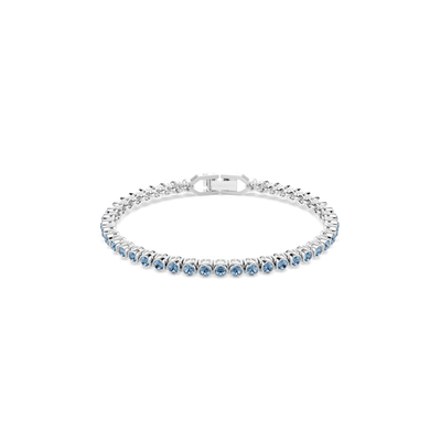 Swarovski Imber Emily Tennis Bracelet Round Cut Blue Rhodium Plated