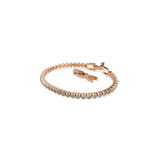 Swarovski Imber Emily Tennis bracelet, Round cut, Black, Rose gold-tone plated