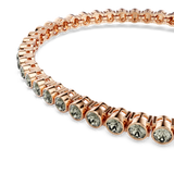 Swarovski Imber Emily Tennis bracelet, Round cut, Black, Rose gold-tone plated