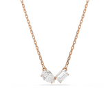 Swarovski Mesmera set, Pear cut, Octagon cut, White, Rose gold-tone plated