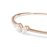 Swarovski Mesmera bangle, Mixed cuts, White, Rose gold-tone plated