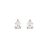 Swarovski Stilla stud earrings, Pear cut, White, Rose gold-tone plated
