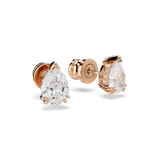 Swarovski Stilla stud earrings, Pear cut, White, Rose gold-tone plated