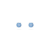 Swarovski Stilla Attract stud earrings, Round cut, Blue, Rhodium plated