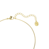 Swarovski Bella V Necklace Pendant Round Cut Green Gold-Tone Plated