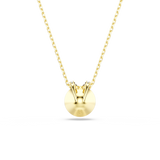 Swarovski Bella V Necklace Pendant Round Cut Green Gold-Tone Plated