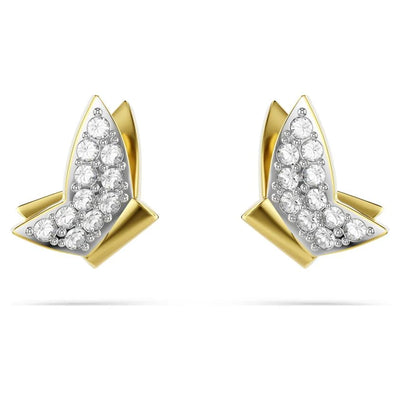 Swarovski Idyllia Lilia Stud Earrings, Butterfly, White, Gold-Tone Plated