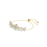 Swarovski Idyllia Lilia bracelet, Butterfly, White, Gold-tone plated