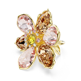 Swarovski Idyllia Motif Ring Mixed Cuts Flower Multicolored Gold-Tone Plated