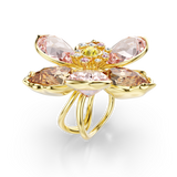 Swarovski Idyllia Motif Ring Mixed Cuts Flower Multicolored Gold-Tone Plated