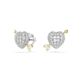 Swarovski Idyllia Stud Earrings Mixed Cuts Heart With Arrow White Mixed Metal Finish