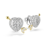 Swarovski Idyllia Stud Earrings Mixed Cuts Heart With Arrow White Mixed Metal Finish