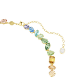 Swarovski Gema Necklace Mixed Cuts Dangling Crystals Multicolored Gold-Tone Plated