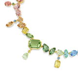 Swarovski Gema Necklace Mixed Cuts Dangling Crystals Multicolored Gold-Tone Plated