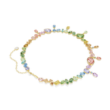 Swarovski Gema Necklace Mixed Cuts Dangling Crystals Multicolored Gold-Tone Plated