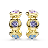 Swarovski Gema Hoop Earrings Mixed Cuts Multicolored Gold-Tone Plated