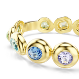 Swarovski Gema bangle, Mixed cuts, Multicolored, Gold-tone plated