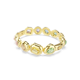 Swarovski Gema bangle, Mixed cuts, Multicolored, Gold-tone plated