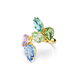 Swarovski Gema Motif Ring Mixed Cuts Multicolored Gold-Tone Plated